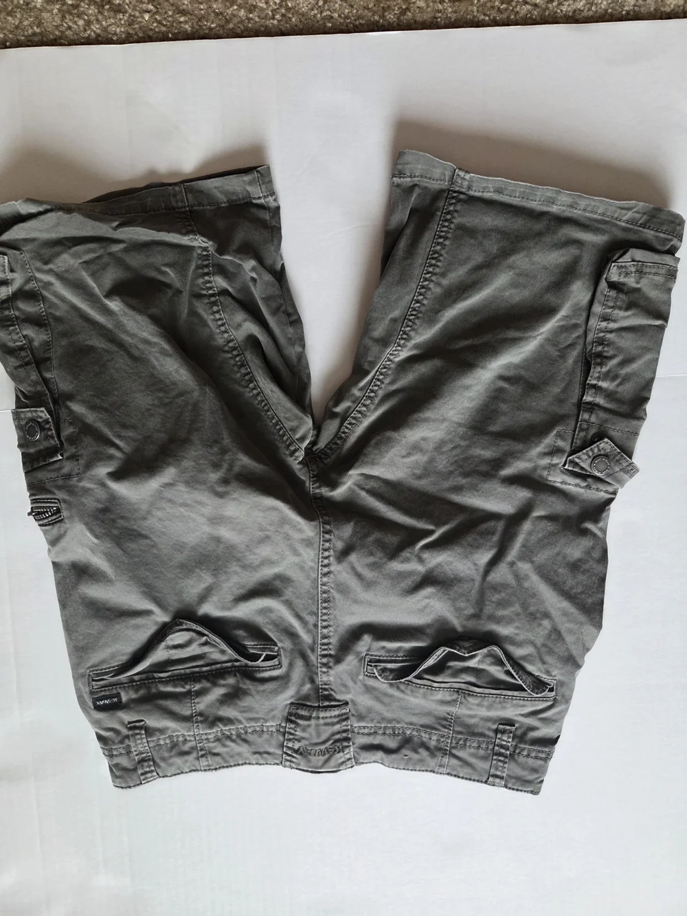 K-Way Elements Mens Cargo Shorts Size 32 Gray Utility‎ Multi Pocket Hiking